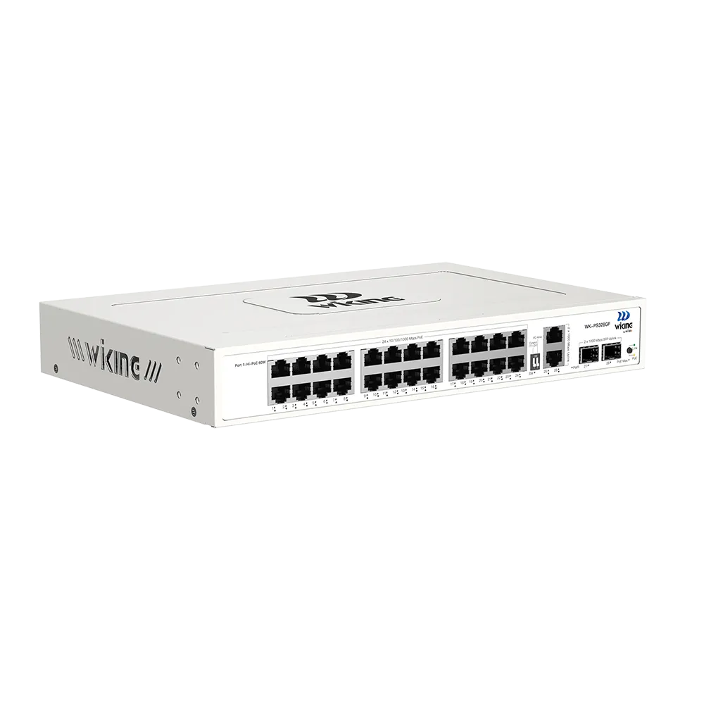 WK-PS328GF 24 x 10/100/1000Mbps PoE Ports, 2 x 10/100/1000Mbps RJ45 Uplink